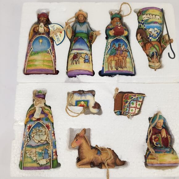 Jim Shore 9 Piece Mini Nativity Hanging Ornament set Complete - Excellent Cond. - Picture 11 of 12